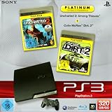 PS3 - Konsole Slim Black 320GB inkl. Uncharted 2: Among Thieves + Colin McRae Dirt 2