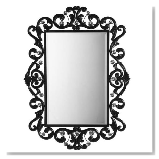 Midwest - CBK Lacquered Black Scroll and Gem Wall Mirror