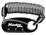 Master Lock Karabiner mit Spiralkabel, schwarz
