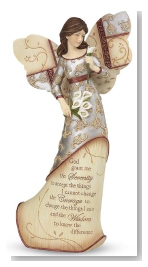 Pavilion Gift Company Elements 9-Inch Angel Holding Lilies, Serenity