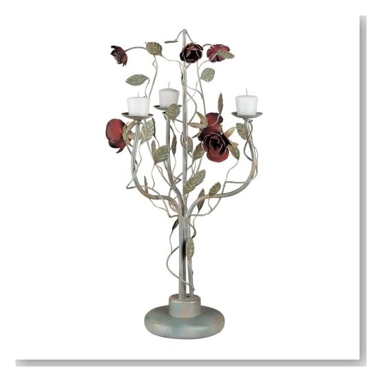 Laura Ashley KROS2275 English Rose Candle Rack, Embossed Greenery