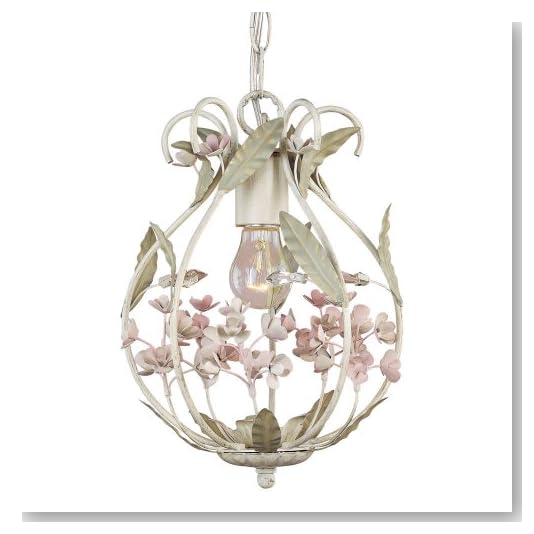 Laura Ashley PBLS0871 Blossom 1-Light Pendant, Antique Ivory