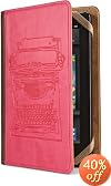 Verso Typewriter Case Cover by Molly Rausch (Fits Kindle Fire), Pink/Tan (does not fit Kindle Fire HD)