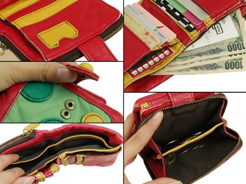 (ラシェル)La ciel briller 6 二つ折り 財布 RED/レッド(DGW-10438RED)