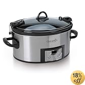 Crock-Pot SCCPVL610-S 6-Quart Programmable Cook & Carry Oval Slow Cooker, Stainless Steel