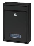 Basi-Saturn 2170-0200 Hausbriefkasten Bk 100, Stahl/Schwarz 320 x 215 x 88 mm