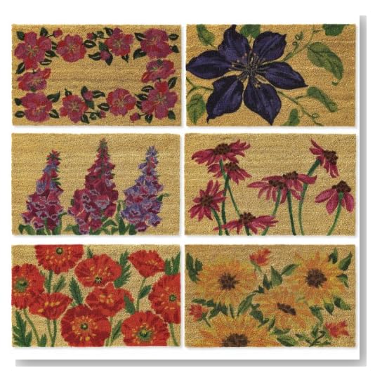 Extra Weave USA Floral II Doormat Assortment, Set of 6