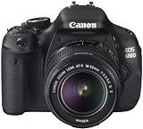 Canon EOS 600D - C�mara r�flex de 18 Mp (pantalla articulada de 3", objetivo(s) 18-55mm f/3.5, zoom �ptico 3.1x, sensor CMOS APS-C, procesador Digic 4, estabilizador de imagen �ptico, v�deo 1080p Full HD) color negro - kit con objetivo EF-S 18-55mm IS II