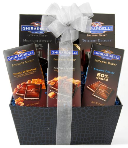 Wine.com Ghirardelli Intense Dark Chocolate Gift Basket, 2.3-Pounds