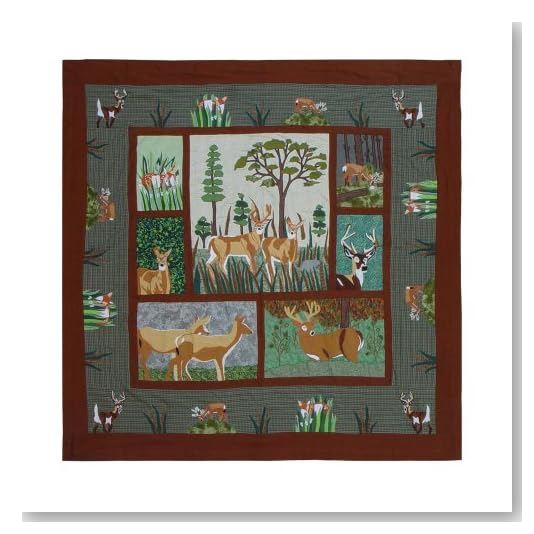 Patch Magic White Tail Deer Shower Curtain, 72-Inch by 72-Inch