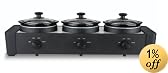 Crock-Pot SCLBC300-BS Three 1-1/2-Quart Trio Buffet Cooker, Stainless Steel and Black