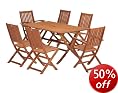 Wiltshire Outdoor Dining Set with FSC Certified Eucalyptus Wood (7 Pieces)