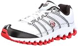 K-Swiss TUBES RUN 100 A M 02316-137-M, Herren Sportschuhe - Fitness, Weiss (White/Black/Fiery Red 137), EU 43 (UK 9)