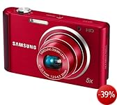 Samsung ST77 Digitalkamera (16 Megapixel, 5-fach opt. Zoom, 7,6 cm (3 Zoll) Display, bildstabilisiert, nur micro-SD) rot