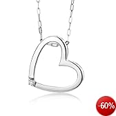 Miore Damen-Halskette mit Herzanhänger 925 Sterling Silber und Brillant 0.01ct 45cm MSL001N