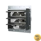 TPI Corporation CE10-DS Direct Drive Exhaust Fan, Shutter Mounted, Single Phase, 10" Diameter, 120 Volt