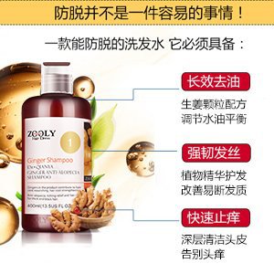 ZOOLY 卓蓝雅 生姜老姜王乌黑浓密洗发水400