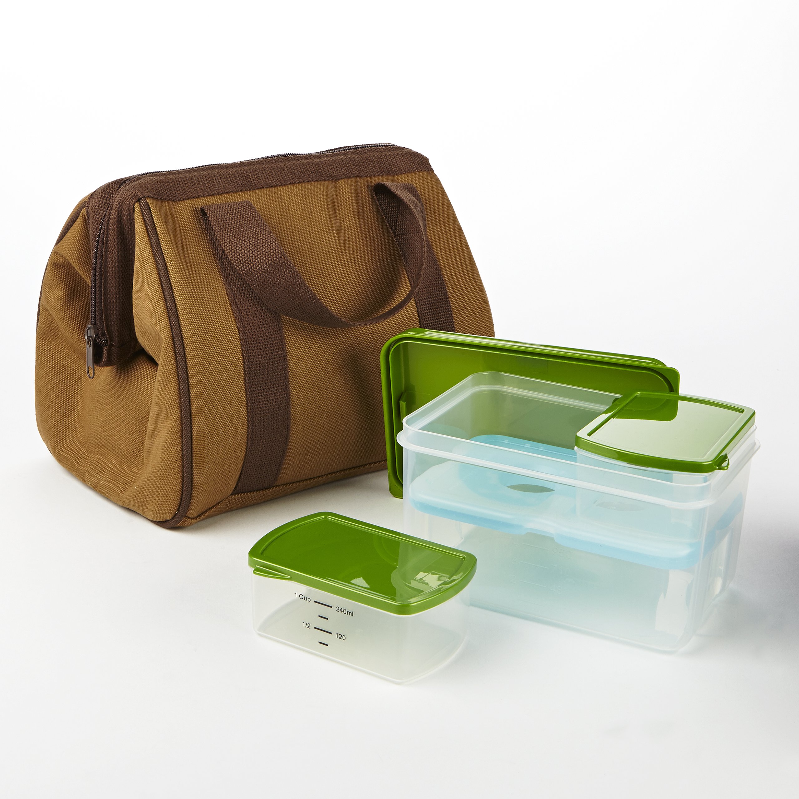 Fit & Fresh Mens Big Phil Insulated Lunch Bag Kit with Lunch on the Go