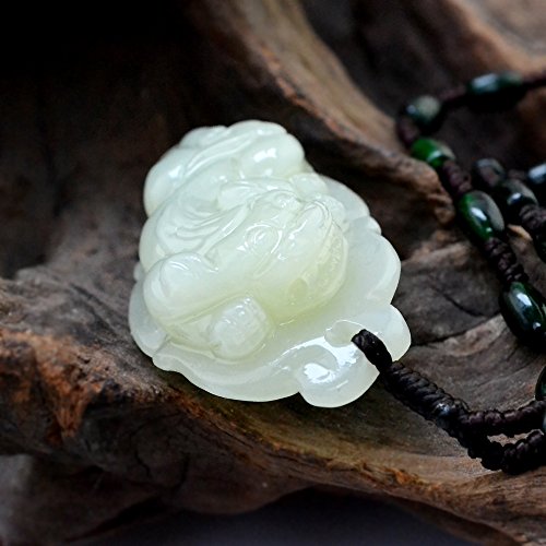 皇石御木 正品和田玉貔貅吊坠 青白玉石挂坠男女情侣款 一夜暴富_饰品-项链