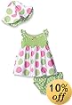 Gerber Baby Three-Piece Sundress, Diaper Cover and Hat Set, Dots, 18 Months