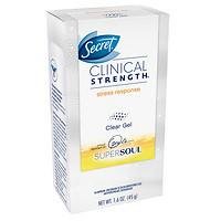 Secret Clinical Strength Clear Gel Antiperspirant & Deodorant, Stress Response, 1.6 oz