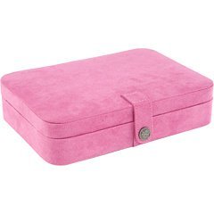 Maria Plush Fabric Jewelry Box with 24-Section in Pink