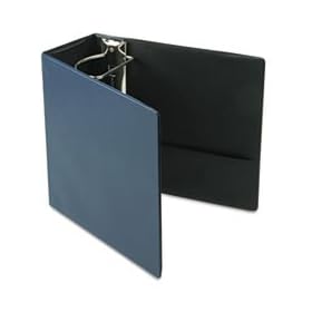 Cardinal 18763 Leather Grain Vinyl EasyOpen Slant D-Ring Binder, Finger Slot, 5 in. Cap, Navy