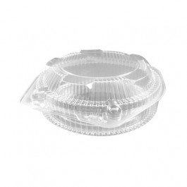 

10" Round Clear Plastic Hinged Deep Pie Container - 100 per case