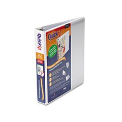 Quick Fit D-Ring View Binder, 1-1/2 Capacity, White