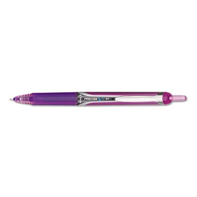 Pilot Precise V7RT Roller Retractable Pen, Needle tip, Purple Ink, 0.7mm Fine