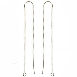 

Sterling Silver Ear Threaders 6 In. W/ Bridge & Jump Ring (1 pair)
