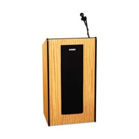AmpliVox S450MO - Presidential Plus Lectern, 25-1/2w x 20-1/2d x 46-1/2h, Medium Oak-APLS450MO