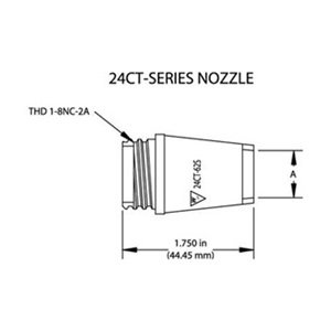 

Nozzle, Bore 3/4 In, Series 24, PK 2
