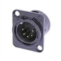Neutrik NC5MD-L-B-1 5-Pole Male Receptacle, Black/Gold Contacts