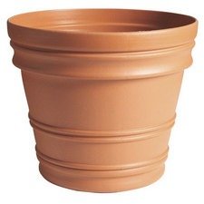Fiskars 16 Inch Rolled Rim Taperd Pot, Color Clay (20-6011689)
