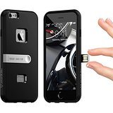 Unique iPhone 6S / 6 case by smartJohn - Premium Slim Dual Layer with Amazing Mini Thin Usb Flash Drive 16GB inside - Stylish Elegant Design with Sturdy PC and TPU - shock absorb - BLACK - TRY IT!