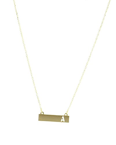 Personalized Initial Gold Bar Necklace