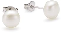 Valero Pearls-Ohrstecker 925 Sterling Silber Süßwasser-Zuchtperlen weiß ca. 7,0-7,5 mm