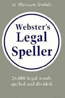 Webster's Legal Speller by Springfiel