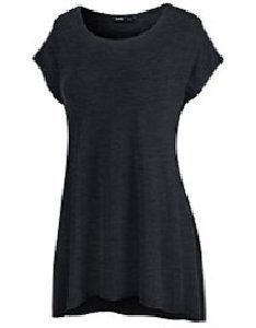 Doublju Women Short Sleeve Round Neck Loose Fit Long Tunic Top