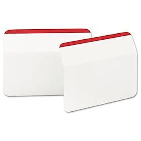 Post-it 686A50RD - Durable Hanging File Tabs, 2 x 1 1/2, Striped, Red, 50/Pack-MMM686A50RD