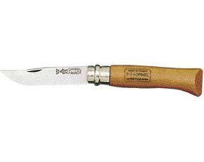 #8 Opinel Knife Carbon Steel Blade w/ Beechwood Handle