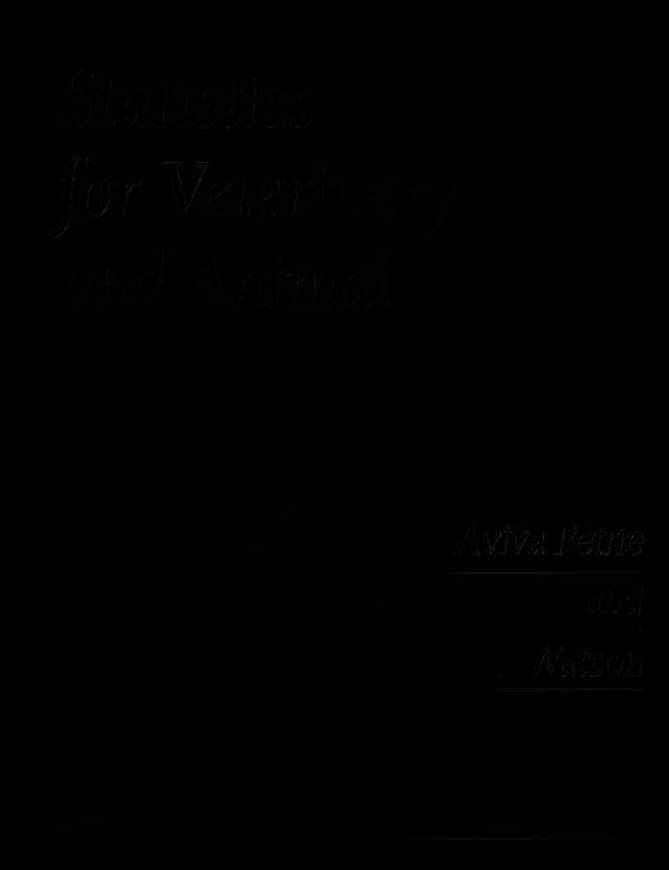 Statistics for Veterinary and Animal Science by Aviva Petrie