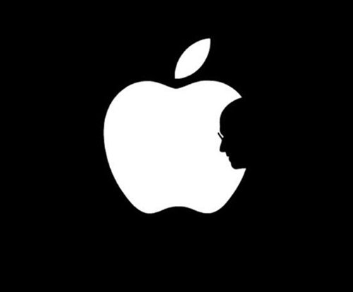 Apple Logo with Steve Jobs Face White Decal Sticker Peel And Stick