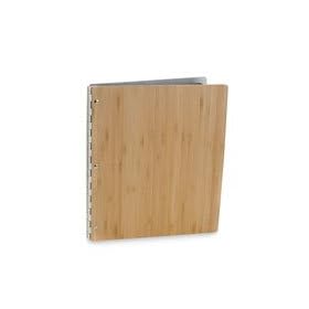 Pina Zangaro Bamboo 11 x 8.5 Screw Post Presentation Book with Aluminum Hinges, Portrait Format, Amber
