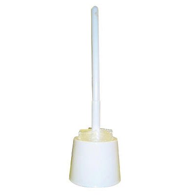 

16" Toilet Bowl Brush and Caddy in White [Set of 12]