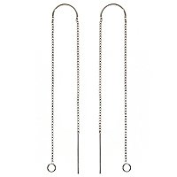 Sterling Silver Ear Threads Threaders 5 Inch with Bridge & Loop (1 Pair)
