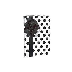Trendy Brand New Polka Dot Black and White Wrapping Paper Roll 16 Foot