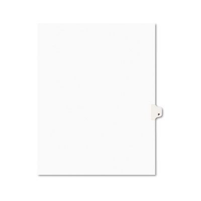

Avery-Style Legal Side Tab Dividers, One-Tab, Title P, Letter, White, 25/Pack