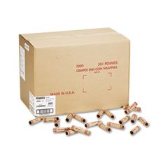 

-- Preformed Tubular Coin Wrappers, Pennies, $.50, 1000 Wrappers/Box